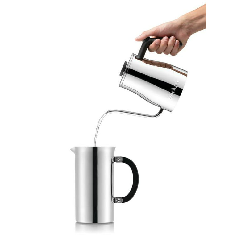 Bodum Tribute Double Wall French Press Coffee Maker, 34 Ounce, Stainless Steel, Silver