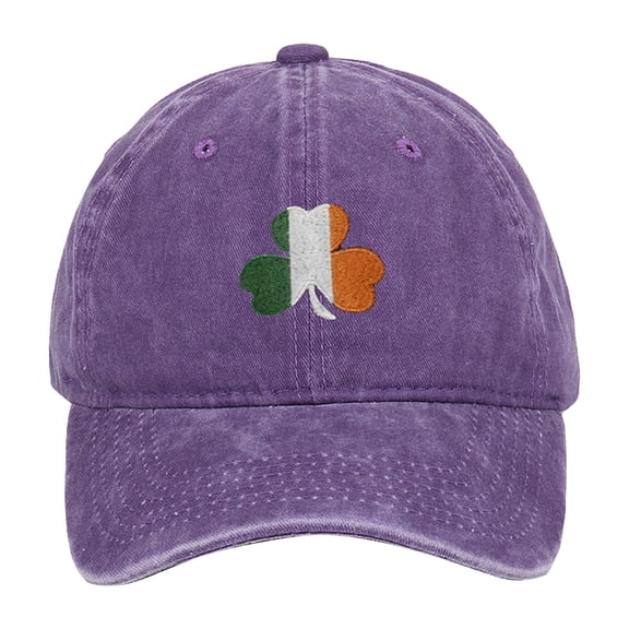DJN 2026 Women's St. Patrick's Day Sun Hat Retro Shamrock Baseball Cap Soft Cotton Adjustable Fit Purple One Size