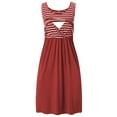 thumbnail image 3 of GORHGORH Women Contrast Stitching Striped Sleeveless Round Neck Breastfeeding Nursing Maternity Dress, 3 of 3