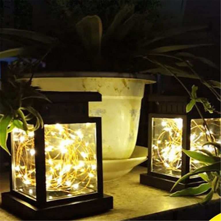 Solar Powered Waterproof Lanterns, Retro Outdoor String Lights for