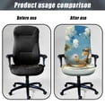 thumbnail image 4 of POLERO Beach Giraffe Print Stretch All-in-One High Back Computer Chair Cover, Removable Brushed Elastic Fabric Office Chair Cover for Home Office, 4 of 7