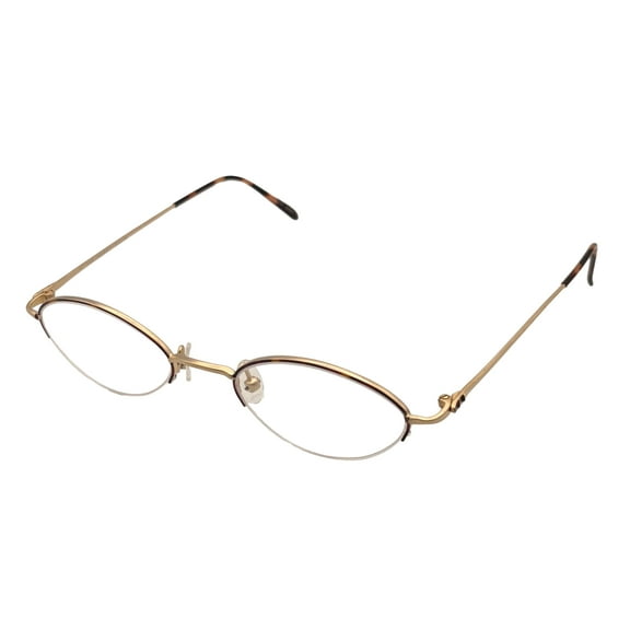 Perry Ellis Women's Rimless Oval Metal Eyeglass Frames, Tortoise Gold, 47mm