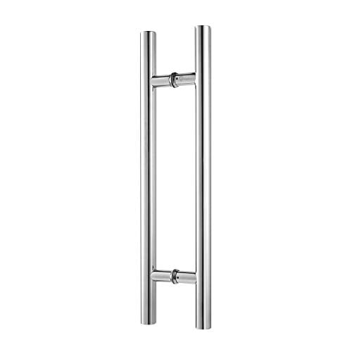 TOGU TG-6012 12 inches Solid Standoffs Heavy-Duty Commercial Grade-304 Stainless Steel Push Pull Door Handle/Barn Door Pull Handle/Glass Pulls Full Brushed Stainless Steel Finish