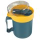thumbnail image 2 of WORGEOUS 1pc 500ml Taza de desayuno Copa de leche de leche Copa de sopa portátil con cuchara (azul), 2 of 7
