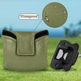 thumbnail image 6 of Haosy Olive Green Golf Mallet Putter Cover Strong Magnetic Leather Golf Club Headcover Closure, 6 of 7