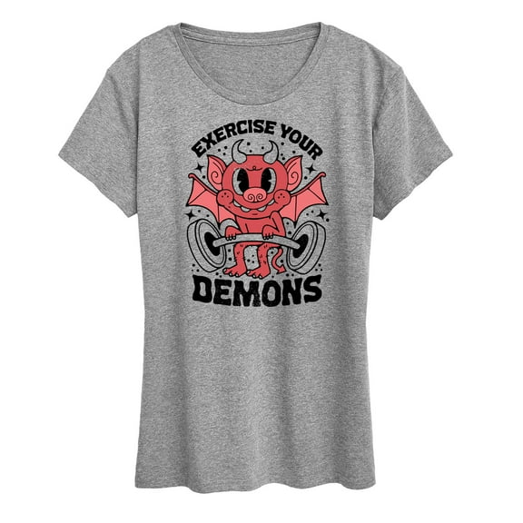 Instant Message - Exercise Your Demons - Women's Short Sleeve Graphic T-Shirt