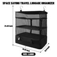 thumbnail image 5 of Caroeas XX-Large Portable Hanging Travel Shelves, Packing Cube Organizer, Luggage Organizer with Zippered Compartment, Carry on Closet Packing Bag Storage for Suitcase, Black, 5 of 7
