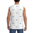 thumbnail image 4 of Haiem Men's Party Shark Cute Print Tank Tops Summer Sleeveless Cut Off Workout T-Shirts Fitness Vest Athletic Undershirts-Large, 4 of 8