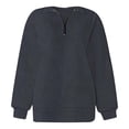 thumbnail image 3 of QASIEATN Hoodies for Graceful Women Fashion, Long Sleeve Tops Quarter Zip Pullover Drop Shoulder Sweatshirts Fall Trendy Outfits Vintage Solid Color Clothes, Womens Fall Tops, 3 of 6