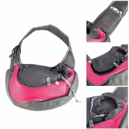 Dna Small Sling - Dog and Cat Sling Carrier – Hands Free Reversible Pet Papoose Bag - Outdoor Travel Bag Tote Reversible Suitable for Puppy, Small Dogs, and Cats(Rose Red L)