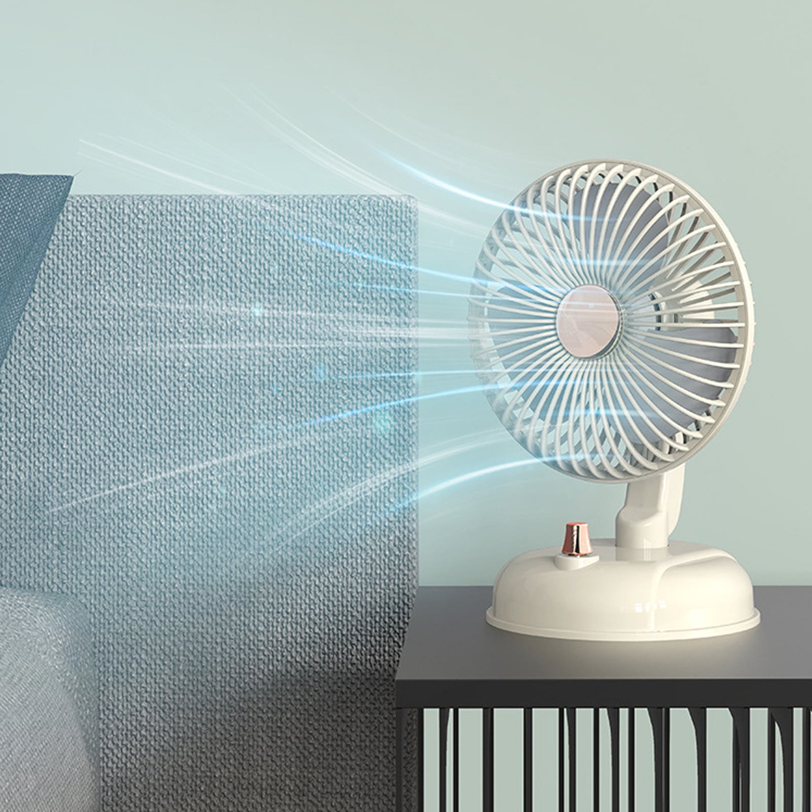 Oscillating Vintage Fan, Metal Retro Table Top Fan, Adjustable Head Tilt, Quiet 4 Speeds Plug-In Desk Fan for Bedroom Home Office & Kitchen