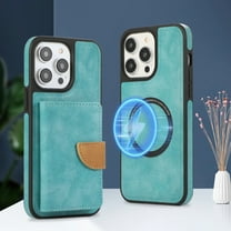 Dteck for iPhone 15 Pro Max Wallet Case, Compatible with MagSafe, 2 in 1 Magnetic Detachable PU Leather Card Pocket Wallet 15 Pro Max Phone Case for Women Men,Green