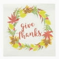 100 Pack Give Thanks Thanksgiving Cocktail Napkins, Fall Leaves Wreath