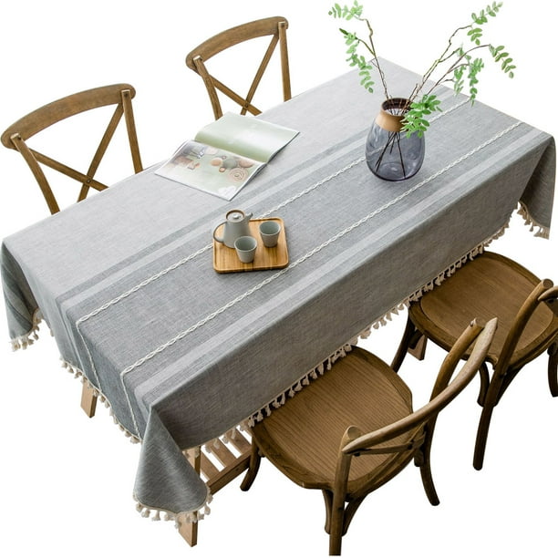 Mantel de mesa de comedor para el hogar, restaurante, mesa de café, cubierta de mesa con borde de diseño de borla, 140x260cm Monstrate HA9060-03B