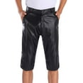 thumbnail image 2 of Ofreoo Men's Casual Pure Color Outdoors Pocket Beach Leather Trousers Cargo Shorts Pant Summer Clearance, 2 of 4