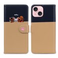thumbnail image 6 of Allytech Wallet Case for iPhone 15 Plus with Cute Cartoon Pattern, 3 Card Slots + 1 Cash Slot + Wrist Strap, Premium PU Leather Stand Magnetic Clasp Shockproof Protective Case, Khaki, 6 of 8