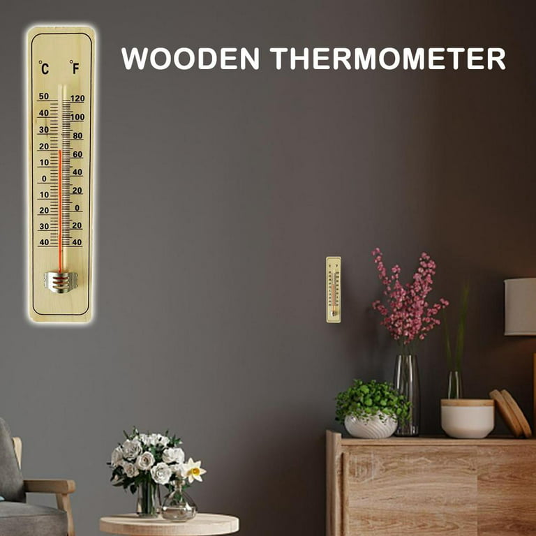 Wooden Thermometer Room Temperature Meter Temperature Humidity Gauge  Weather Indoor Wood Room Refrigerator Thermometer Garden Thermometer  Temperature