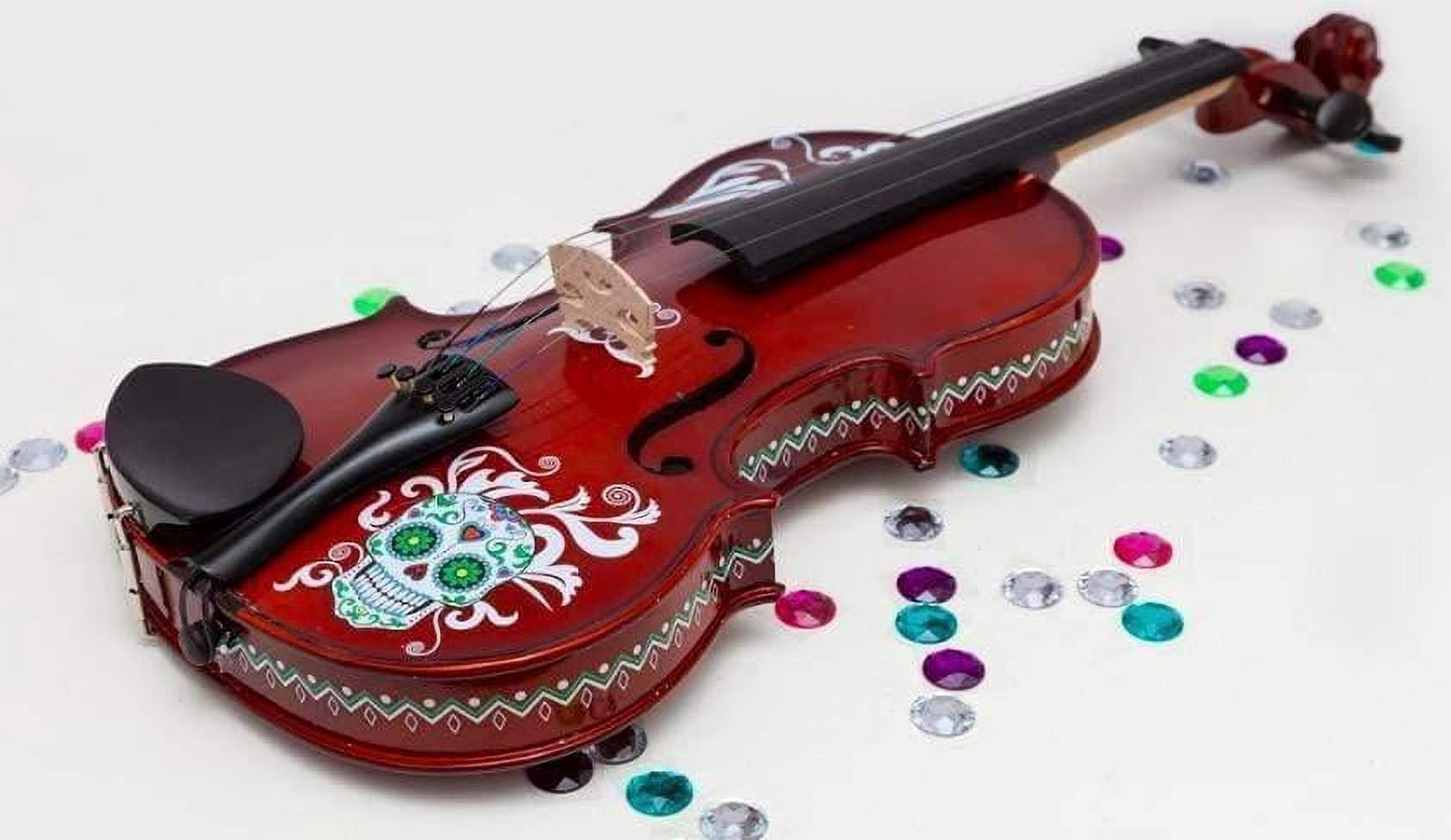 Cinco de Mayo Emerald Green Violin Outfit w Matching Carbon Fiber Bow Case Crystal Fine Tuners Rosin Strings Set Up