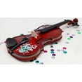 thumbnail image 6 of Cinco de Mayo Emerald Green Violin Outfit w Matching Carbon Fiber Bow Case Crystal Fine Tuners Rosin Strings Set Up, 6 of 7
