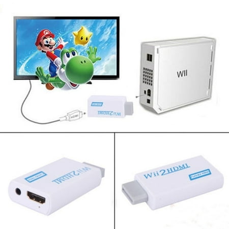 New Wii To HDMI Upscaling Converter Adapter with 3.5mm Audio Output 480p