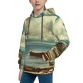 thumbnail image 2 of Kdxio Serene Coastal Blue Sky Pattern Boys Athletic Unisex Boys Girls Hoodie with Pocket Sweatshirts-Medium, 2 of 6