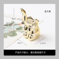 thumbnail image 1 of Figuritas pequeñas de animales de cerámica galvanizadas de oro, Cisne, Alpaca, perro, gato, conejo, zorro, ciervo, decoración de escritorio del hogar de porcelana, 1 of 4