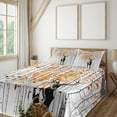 thumbnail image 3 of Ambesonne Deer Fitted & Top Sheet Set with Shams, Trees Foliage Wilderness, Orange Green and White, 3 of 8