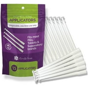 15 Count Vaginal Suppository Applicators, Individually Wrapped, Disposable Applicator - Fits Most Suppositories, Boric Acid & More! from Intimate Rose, 15 Pack