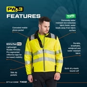 Portwest T402 Mens PW3 Waterproof Hi Vis Safety Jacket - Windproof High Visibility Reflective Softshell Jacket Yellow/Black, Large