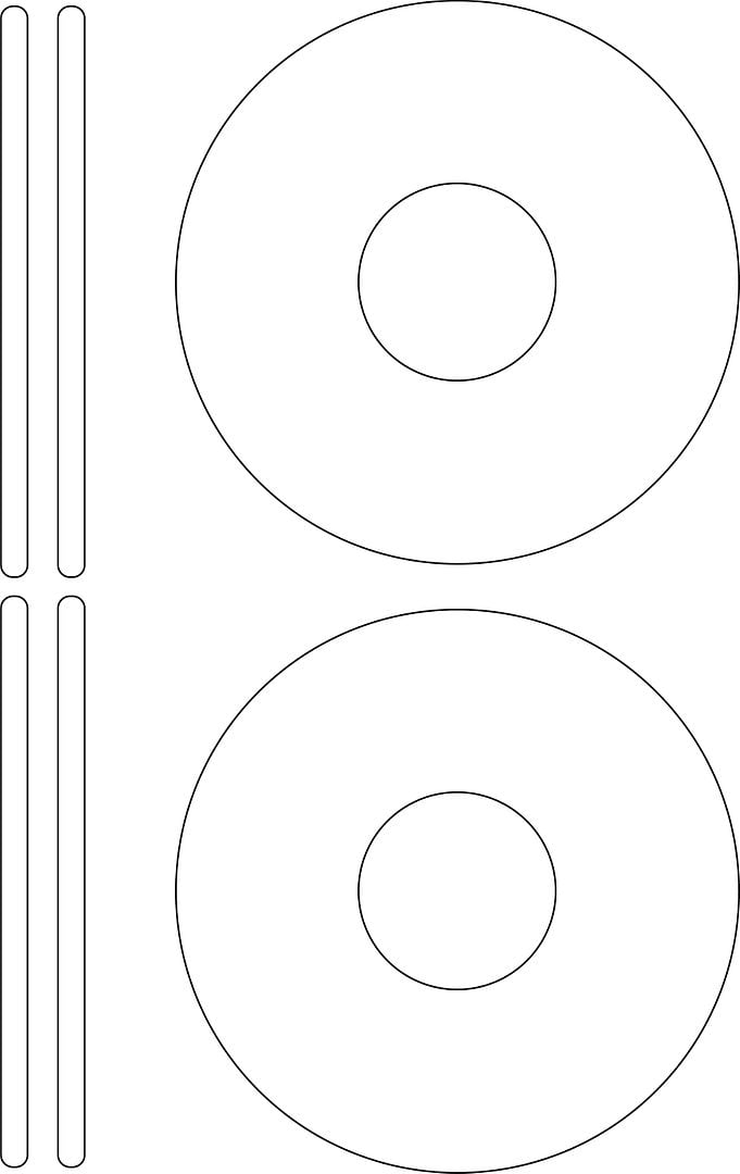 Pen+Gear Laser/Inkjet White CD/DVD Labels, Permanent Adhesive, 4-1/2" Diameter, 2 Labels per Sheet, 80 Labels