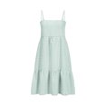 thumbnail image 4 of Vestido de Camisa Cuadrada para las Mujeres A-Línea Correas de Hombro Mini con Borde de Volantes, Vestido de Bolsillo Lateral Casual para Primavera Verano Otoño Diario Y Fiesta, 4 of 8