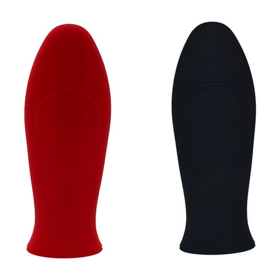 FACEGA 2Pcs Pot Handle Cover Anti-Slip Surface Provides a Secure Grip Handle Cover Red and Black