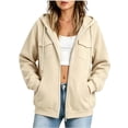thumbnail image 3 of Women's Full Zip Hooded Sweatshirt Casual Long Sleeve Hoodie with Pockets Fall Winter Sportswear, 3 of 6