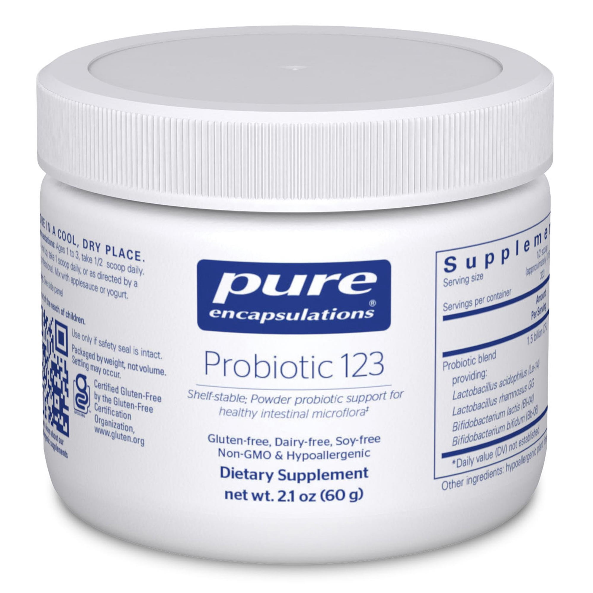 Pure Encapsulations Probiotic 123 | variantren's Probiotic Support for Healthy Intestinal Microflora* | 2.1 Ounces