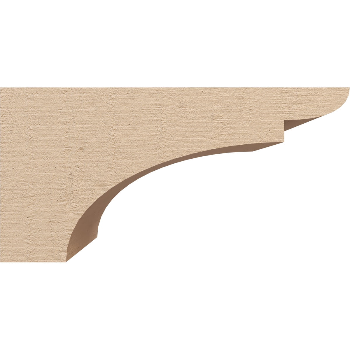 7"W x 14"D x 7"H Wide Yorktown Rough Cedar Woodgrain TimberThane Corbel, Primed Tan