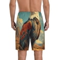 thumbnail image 4 of Lsque Western Desert Cactus Bald Eagle Mens Sleep Pajama Shorts,Short Pajama Pants, Cotton Ultra-Soft Knit-3X-Large, 4 of 9