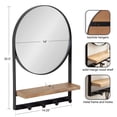 Kate and Laurel Chadwin Modern Round Wall Mirror with Shelf, 15 x 21 ...