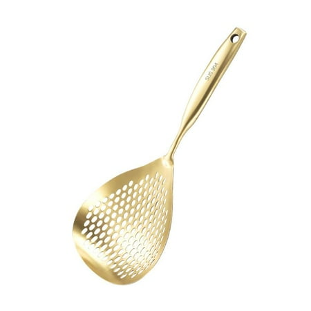 

304 Stainless Steel Slotted Spoon Kitchen Cooking Skimmers Comfortable Handle Durable Food-grade Filter Spoon 15inch