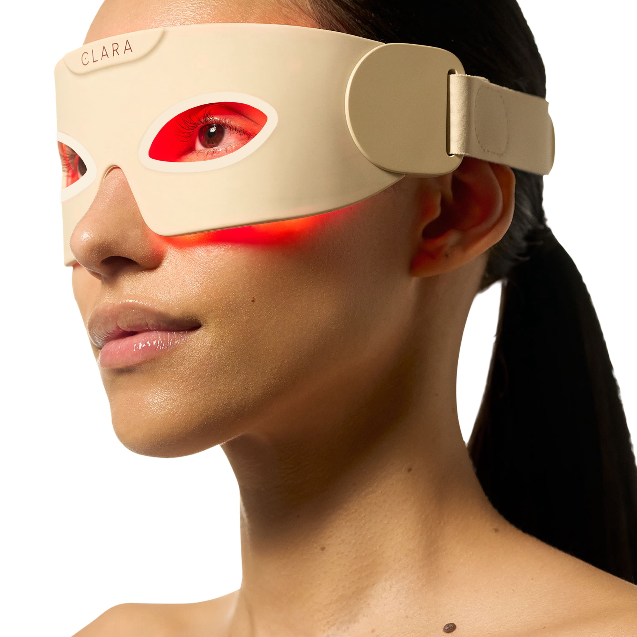 Clara Red Light Therapy Eye Mask, Silicone, Adjustable, Collagen Boosting Anti-Aging LED for Radiant Skin