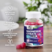 Magnesium Citrate Gummies - Sugar Free - High Absorption & Bioavailability Magnesium Gummy Supplement - Improved Vegan Formula - Supports Bones, Muscles, Calm, Relaxation - Mag Citrate - 60 Gummies