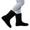 thumbnail image 3 of Bmisegm Bottes Courtes Rétro Noires à Talon Bas pour Femmes Nouvelles Bottes Simples Printemps et Automne Bout Rond Semelle Plate Bottes Élastiques Bottes Slim Chaussures Bottes pour Femmes Noires 8, 3 of 9