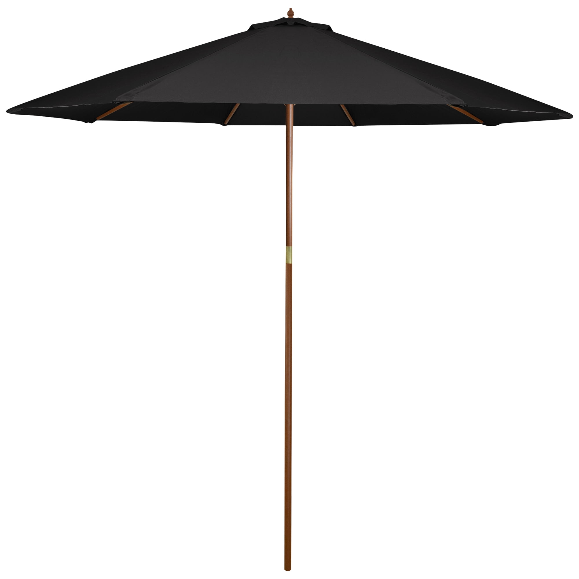 Northlight 8.5ft Outdoor Patio Market Umbrella with Wooden Pole, Black