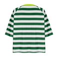 thumbnail image 2 of Women's 3/4 Sleeve Tops 2026 Trendy Striped Color Block Crew Neck Shirts Dressy Casual Loose Fit Basic Blouses, 2 of 4