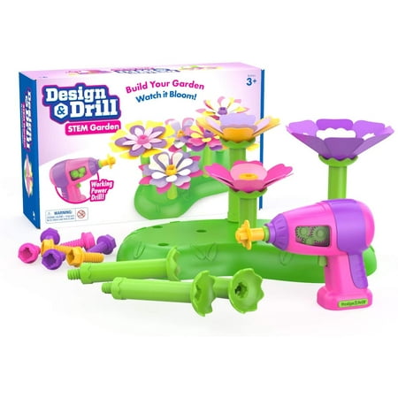 UPC: 0086002041432 | Educational Insights Design & Drill STEM Garden Toy with Electric Drill in 37 Piece Playset Preschool STEM & Take Apart Building Easter Toy Boys and Girls Ages 3 4 5+