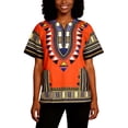 thumbnail image 6 of Africa Print Tee, Plus Size Dashiki Unisex Cotton Tunic Tops with Geometric Patterns and Breathable Comfort, 6 of 7