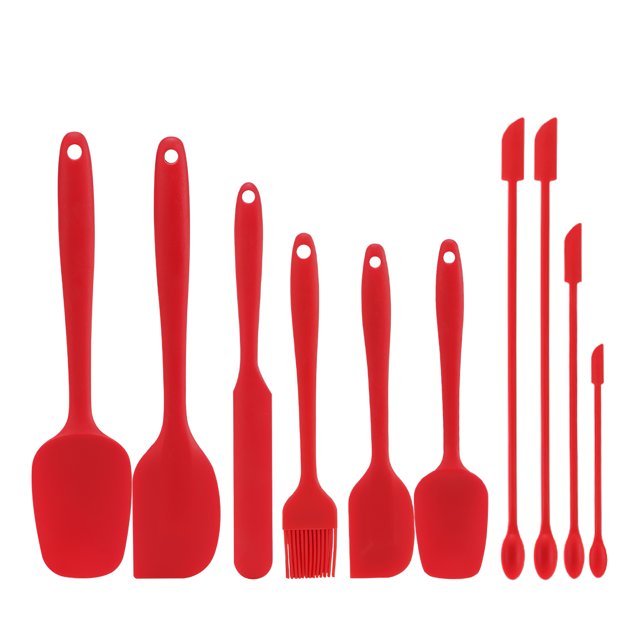 Juego De Espátulas De Silicona De Grado Alimenticio, 10 Uds., Utensilios De Cocina Resistentes Al Calor, Juego De Raspador Multifuncional Para Hornear, Cocinar Y Mezclar Inevent HA022361-00