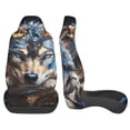 thumbnail image 3 of Honeii Vintage Blue Floral Wolf Print Car Seat Covers 2 Pieces, Full Set Universal Seat Covers for Cars, Waterproof Auto Seat Protectors, 3 of 7