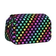 thumbnail image 1 of Disketp Rainbow Hearts Estuche de Lápices de Doble Capa con Tapa Abatible y Cremallera, Organizador Escolar para Adolescentes y Adultos, 1 of 7