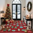 thumbnail image 3 of GlowSol Christmas Area Rugs 5'x7' Soft Washable Xmas Festive Decor Rug Non-Slip Low Pile Rugs for Dining Room Home Office, Red, 3 of 8