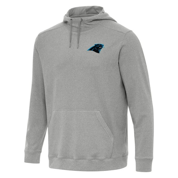 Men's Antigua Heather Gray Carolina Panthers Cloud Pullover Hoodie